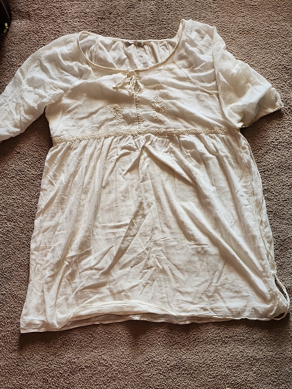 Old Navy White Peasant Dress - Lightweight Boho Top
